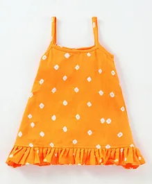 JAV Creations Sleeveless Bandhani Print Top - Yellow