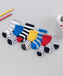 Cute Walk by Babyhug Ankle Length Anti-Bacterial Socks Stripes Design Pack of 7 - Multicolor