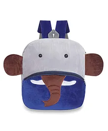 O Teddy Elephant Plush School Bag Grey Blue - Height 14 Inches