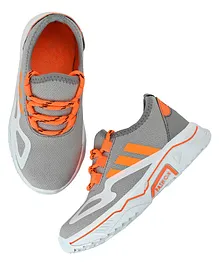 TUSKEY Lace Up Casual Sporty Look Shoe - Grey Orange