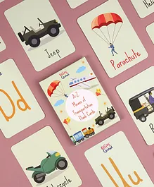 Kicks and Crawl A to Z Means Of Transport Flash Cards - 26 Pieces