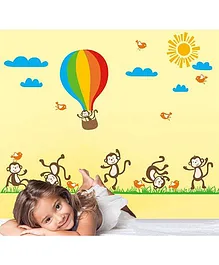 Syga Six Monkey Kids Decals Design Wall Stickers - Multicolour