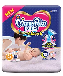 MamyPoko Extra Absorb Pant Style Diaper Small Size - 15 Pieces