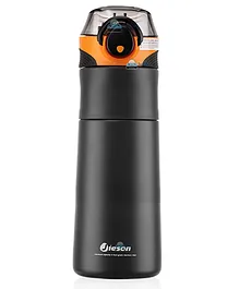 FunBlast BPA Free Double Wall Vacuum Insulated Water Bottle with Straw Dark Grey- 520 ML 