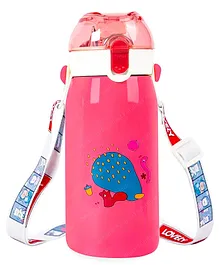 FunBlast BPA Free Double Walled Vacuum Insulated Stainless Steel Water Bottle with Straw Pink- 530 ML