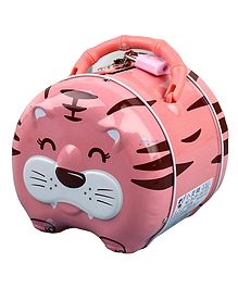 FunBlast Tiger Coin Box With Lock and Key - Pink Black