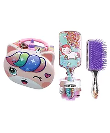 FunBlast Unicorn Comb and Brush Set with Unicorn Coin Box (Color May Vary)