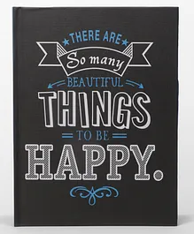 ARCHIES Single Line 5 in 1 Things to be Happy Notebook Diary Black - 400 Pages