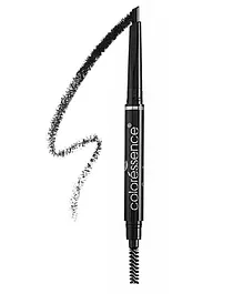 Coloressence 2 In 1 Dual Function Brow Filling Pencil With Spoolie Shaping Brush Eyebrow Styler Black - 0.25 gm
