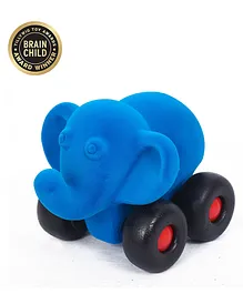 Rubbabu Free Wheel Aniwheel Toy Elephant  Large - Blue Black