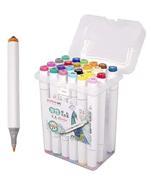 Wishkey Dual Tip Double Sided Art Marker Pens Pack of 24 - Multicolour