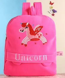 Toytales Unicorn Embroidery School Bag Pink - 13 Inches 