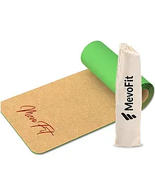 MevoFit 100% Organic Cork & Natural Rubber Yoga Mat 8 mm - Green