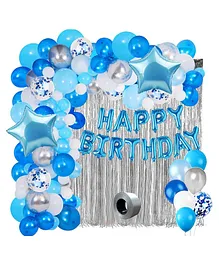 Bubble Trouble Blue Theme Birthday Decoration Kit Combo - Pack of 70