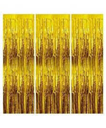 Bubble Trouble Golden Foil Curtain For Birthday - Pack of 3