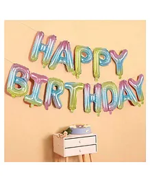 Bubble Trouble Happy Birthday Balloons for Decoration Happy Birthday Letters foil Balloons for 1st Birthday Party ( 13 Letters) - Multicolor