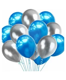 Bubble Trouble Metallic Balloons Set Blue Silver - Pack of 100