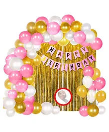Bubble Trouble Birthday Decoration Kit for Girls Pink - Pack of 34