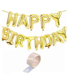 Bubble Trouble Happy Birthday Latex Decoration Kit 13  Letters - Golden