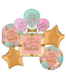 Bubble Trouble Happy Birthday Stay Fabulous Balloon Set - Pack of 8