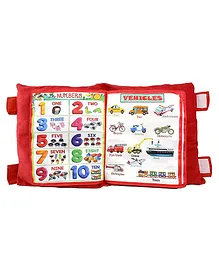ADKD Kids Learning Pillow Cum Cloth Book Red (Design May Vary) - English Hindi