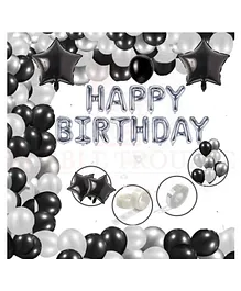 Bubble Trouble Girls Boys Happy Birthday Balloons Decoration Kit Pack of 80 - Black