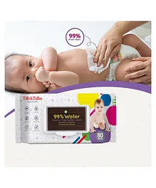 Tiffy & Toffee Premium Baby Skincare Wet Wipes With Aloe Vera - 80 Pieces