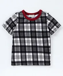 CrayonFlakes Half Sleeves Checked Tee - Multi Colour