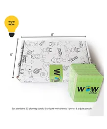 Mindgage Wow India Card Game With Worksheets Green - Set of 63 Cards