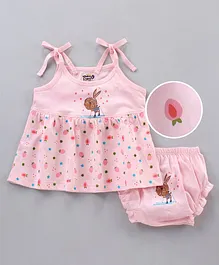 KandyFloss by Amul Sleeveless Frocks with Bloomer/Short Girl PINK L 12-18m