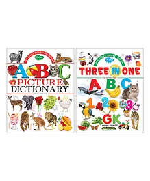  ABC Picture Dictionary And Three In One Set of 2 Board Book - English