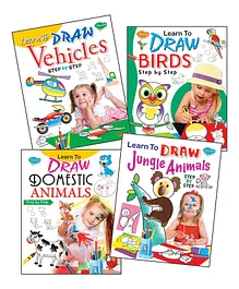 Learn To Draw Books Set of 4 - English 