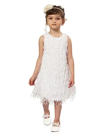 Powderfly Sleeveless Ruffle Detail Dress - White
