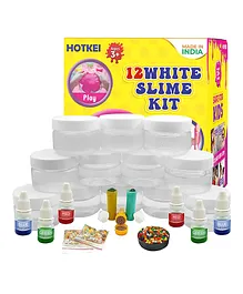 Hotkei DIY Transparent Scented Slimy Slime Gel Activity Kit Pack of 12 - Multicolour 