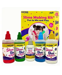 Hotkei DIY Scented Slimy Slime Gel Activity Kit Pack of 5 - Multicolour 