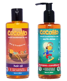 Cocomo Hair Oil + Earth Shine Shampoo - 300 ml Each