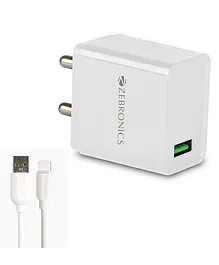 Zebronics ZEB-MA5311Q 18W Rapid Charge USB Adapter with Type C Cable - White