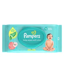 Pampers Baby Gentle wet wipes with Aloe 97% Pure Water - 72 Pieces