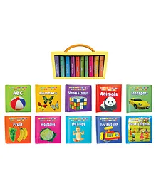 Dreamland First Padded Board Books Gift Box Set of 10 Books - ABC, Numbers, Shapes & Colours, Animals, Transport, Fruit, Vegetables, My Body, First Word Book, ... 2 Years - First Padded Board Book Series Pack