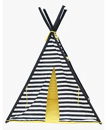 SNM Teppee Tent With Mat Breton Stripes Print - Yellow