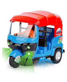 Dhawani Go Pull Back Auto Ricksaw with Lights & Music Sound Toy - (Colour May Vary)