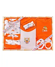 EIO Baby Gift Set For New Born Pack Of 13 - Orange