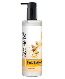 Riyo Herbs Body Lotion for Dry Skin Glowy & Supple With Almond Honey & Shea Butter - 250 ml