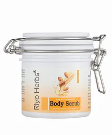 Riyo Herbs Body Scrub With Almond Honey And Shea Butter For Soft Glowing And Damaged Skin - 200 gm