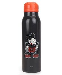 Disney Mickey Mouse Insulated Stainless Steel Bottle With Flip Top Lid Black - 600 ml