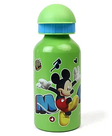 Disney Mickey Mouse Flip Open Aluminium Sipper Bottle Green - 400 ml