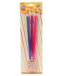 Tom & Jerry Velvet Coated Pencils With Sharpener & Eraser Pack of 3 - Multicolor