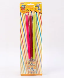 Dora Tom & Jerry Velvet Coated Pencils With Sharpener & Eraser Pack of 3 - Multicolor