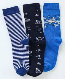 Pine Kids Ankle Length Antimicrobial Socks Set of 3 - Blue