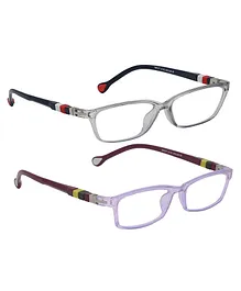 VAST TRU BLU Blue Ray Blocking And Anti Glare Zero Power Round Computer Eyeglasses Pack Of 2 - Purple Grey